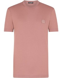T-shirt girocollo rosa di Dolce & Gabbana