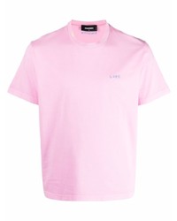 T-shirt girocollo rosa di DSQUARED2