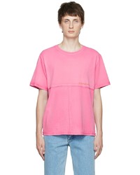 T-shirt girocollo rosa di Eckhaus Latta
