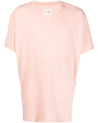 T-shirt girocollo rosa di Greg Lauren