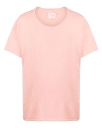 T-shirt girocollo rosa di Greg Lauren