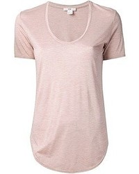 T-shirt girocollo rosa di Helmut Lang