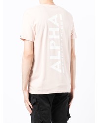 T-shirt girocollo rosa di Alpha Industries