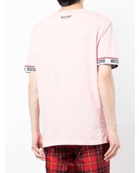 T-shirt girocollo rosa di Moschino