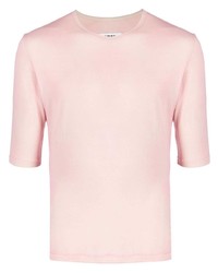 T-shirt girocollo rosa di MM6 MAISON MARGIELA