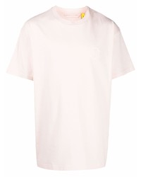 T-shirt girocollo rosa di Moncler