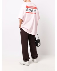 T-shirt girocollo rosa di Vetements