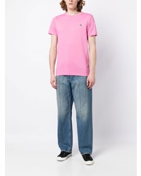 T-shirt girocollo rosa di PS Paul Smith
