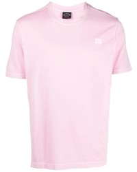 T-shirt girocollo rosa di Paul & Shark