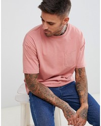 T-shirt girocollo rosa di Pull&Bear