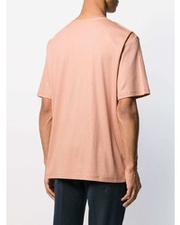 T-shirt girocollo rosa di Lemaire