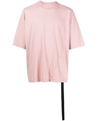 T-shirt girocollo rosa di Rick Owens DRKSHDW