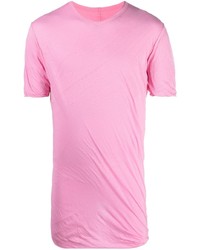 T-shirt girocollo rosa di Rick Owens