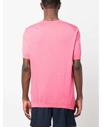 T-shirt girocollo rosa di John Smedley