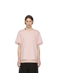 T-shirt girocollo rosa di Sacai