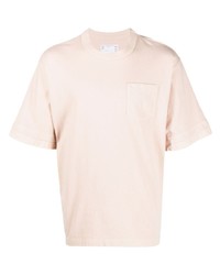 T-shirt girocollo rosa di Sacai