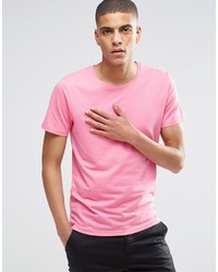 T-shirt girocollo rosa di Selected
