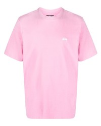 T-shirt girocollo rosa di Stussy