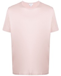 T-shirt girocollo rosa di Sunspel