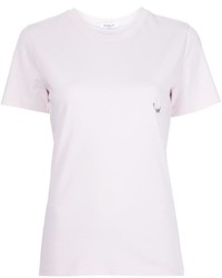 T-shirt girocollo rosa di Thierry Mugler
