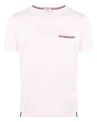 T-shirt girocollo rosa di Thom Browne