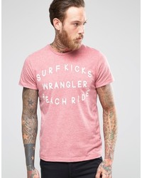 T-shirt girocollo rosa di Wrangler
