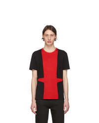 T-shirt girocollo rossa e nera di Alexander McQueen