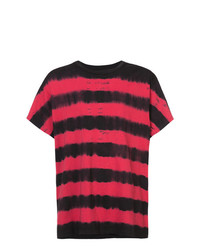 T-shirt girocollo rossa e nera di Amiri