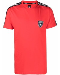 T-shirt girocollo rossa di Automobili Lamborghini