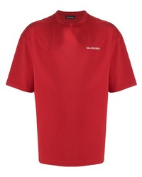 T-shirt girocollo rossa di Balenciaga