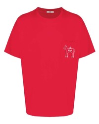 T-shirt girocollo rossa di Bode