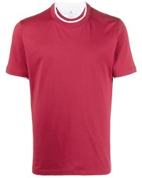T-shirt girocollo rossa di Brunello Cucinelli