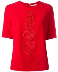 T-shirt girocollo rossa di Christopher Kane