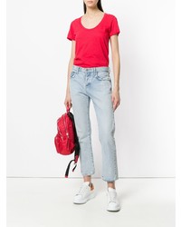 T-shirt girocollo rossa di Moncler