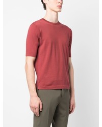 T-shirt girocollo rossa di Dell'oglio