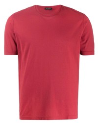 T-shirt girocollo rossa di Dell'oglio