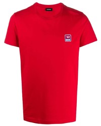 T-shirt girocollo rossa di Diesel