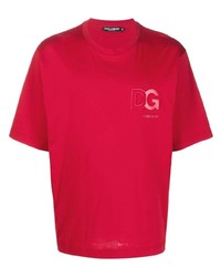 T-shirt girocollo rossa di Dolce & Gabbana