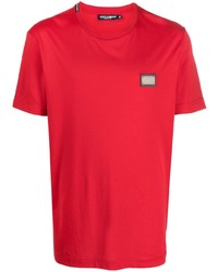 T-shirt girocollo rossa di Dolce & Gabbana