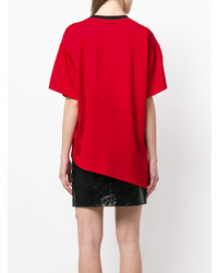 T-shirt girocollo rossa di MM6 MAISON MARGIELA
