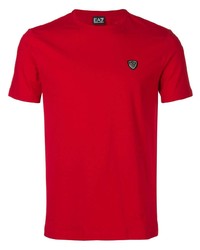 T-shirt girocollo rossa di Ea7 Emporio Armani