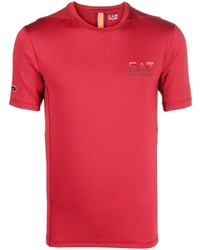 T-shirt girocollo rossa di Ea7 Emporio Armani