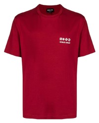 T-shirt girocollo rossa di Giorgio Armani
