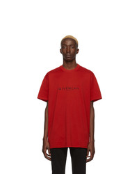 T-shirt girocollo rossa di Givenchy