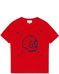 T-shirt girocollo rossa di Gucci