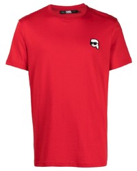 T-shirt girocollo rossa di Karl Lagerfeld