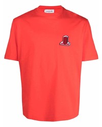 T-shirt girocollo rossa di Lanvin