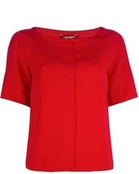 T-shirt girocollo rossa di Max Mara
