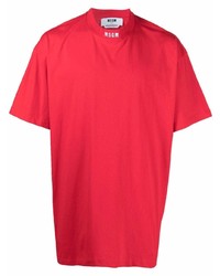 T-shirt girocollo rossa di MSGM