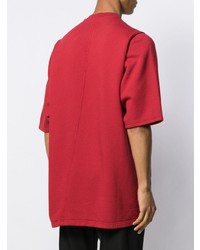 T-shirt girocollo rossa di Rick Owens DRKSHDW